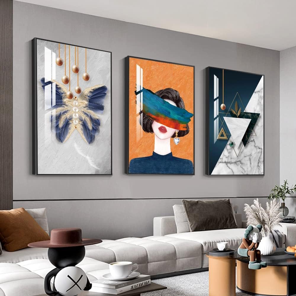 Large Wall Art for Living Room,Black Framed Abstract Wall Decor for Home Minimalist Artwork Painting