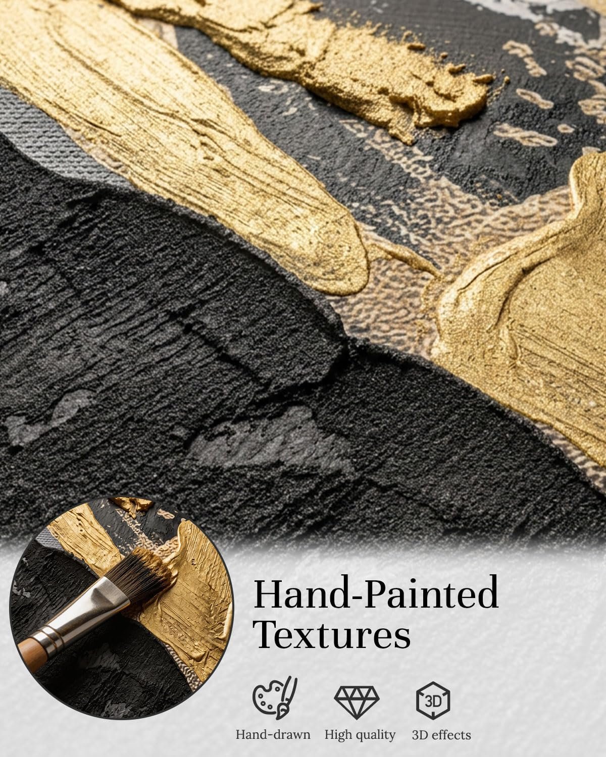 Framed Abstract Luxury Brown and Gold Wall Art for Living Room - Image 4